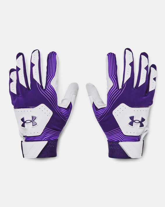 Boys' UA Clean Up 21 Batting Gloves, Purple, pdpMainDesktop image number 0
